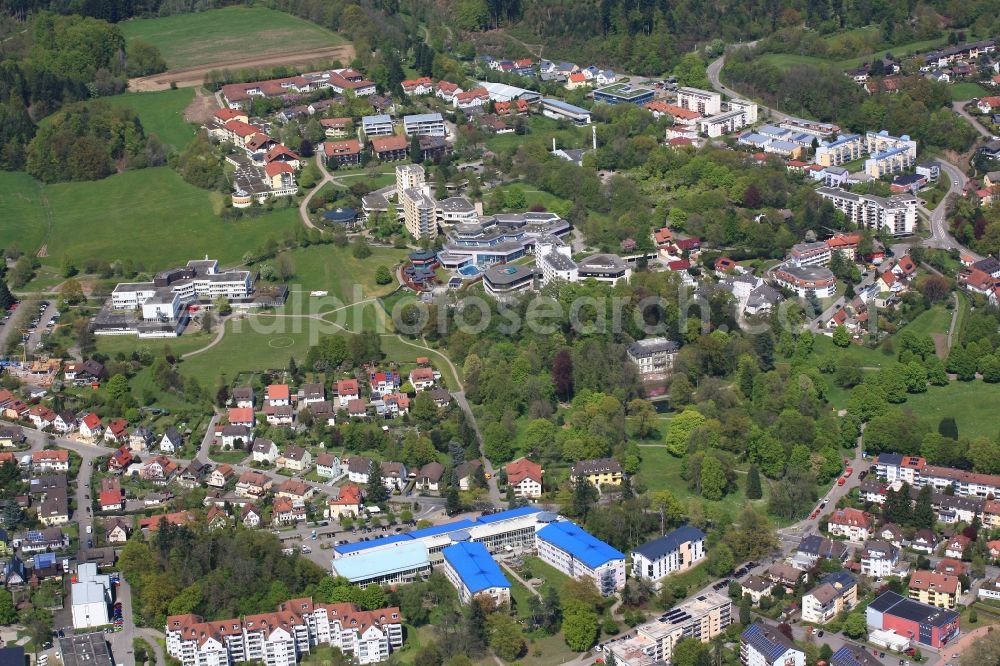 Bad Säckingen from the bird's eye view: Hospital grounds of the rehabilitation center RehaKlinikum Bad Saeckingen in Bad Saeckingen in the state Baden-Wuerttemberg, Germany