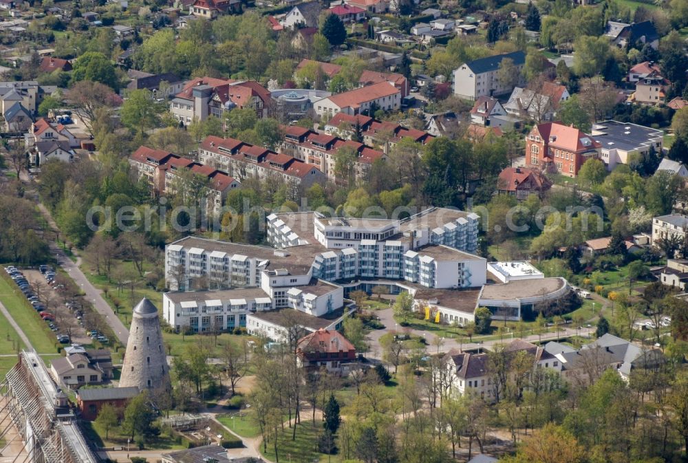 Schönebeck (Elbe) from the bird's eye view: Hospital grounds of the rehabilitation center in Schoenebeck (Elbe) in the state Saxony-Anhalt