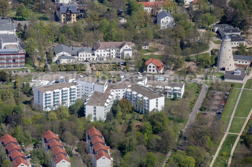 Aerial photograph Schönebeck (Elbe) - Hospital grounds of the rehabilitation center in Schoenebeck (Elbe) in the state Saxony-Anhalt