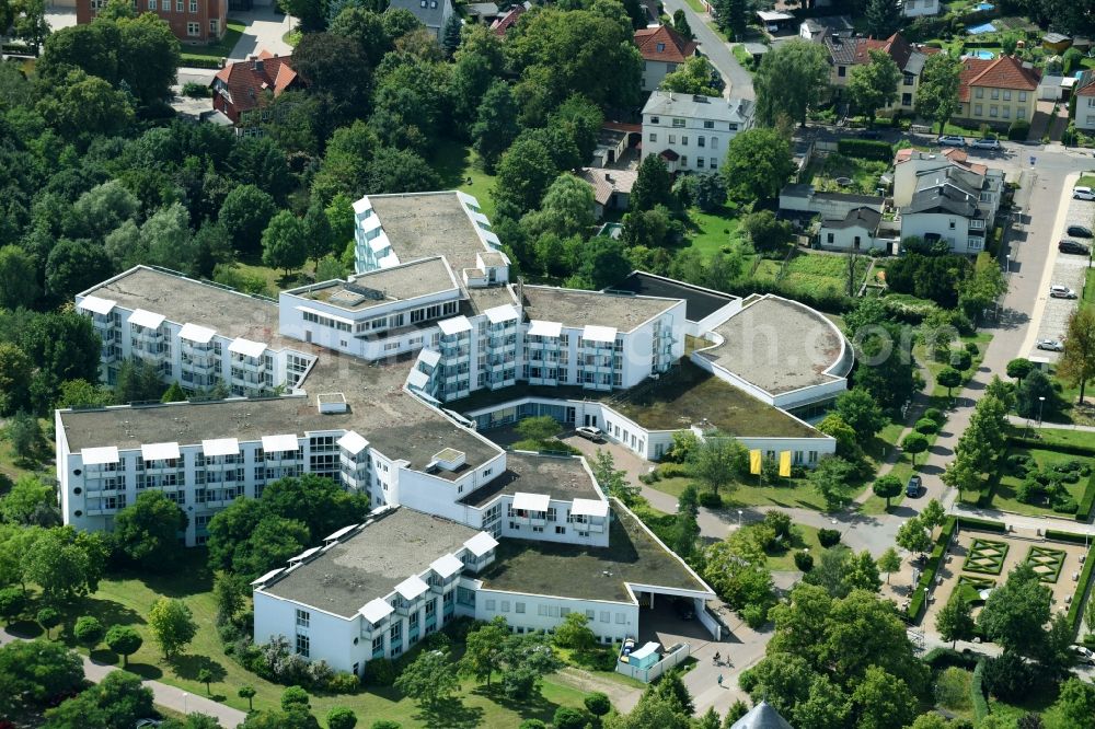 Schönebeck (Elbe) from above - Hospital grounds of the rehabilitation center in Schoenebeck (Elbe) in the state Saxony-Anhalt, Germany