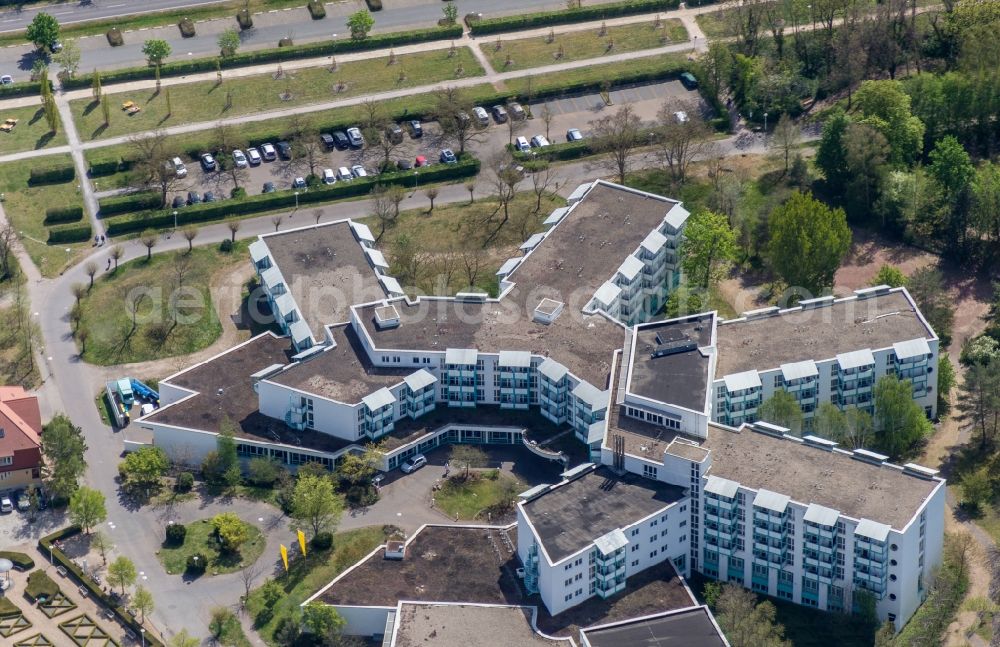 Schönebeck (Elbe) from above - Hospital grounds of the rehabilitation center in Schoenebeck (Elbe) in the state Saxony-Anhalt, Germany