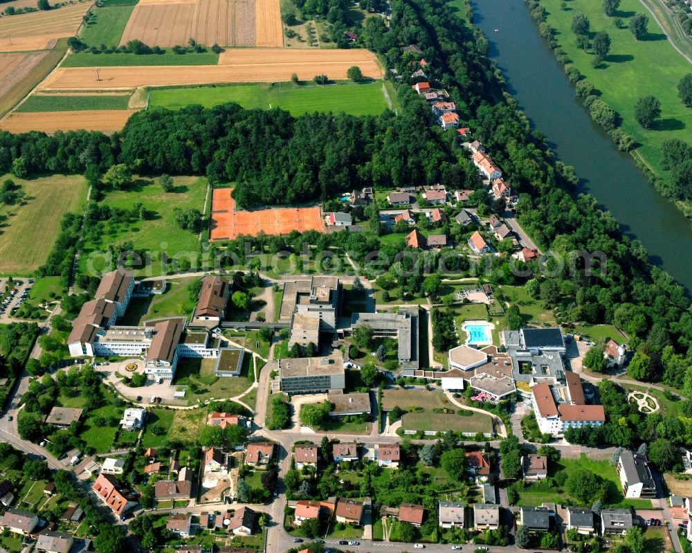 Bad Wimpfen from the bird's eye view: Hospital grounds of the rehabilitation center SRH Gesundheitszentrum Bad Wimpfen GmbH in Bad Wimpfen in the state Baden-Wuerttemberg, Germany