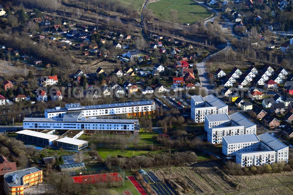 Aerial image Teltow - Hospital grounds of the rehabilitation center in Teltow in the state Brandenburg, Germany