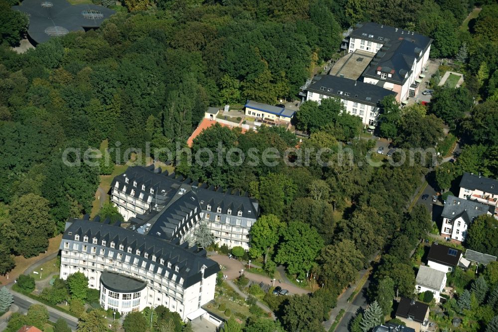 Aerial image Bad Lausick - Hospital grounds of the Clinic Sachsenklinik Bad Lausick in Bad Lausick in the state Saxony