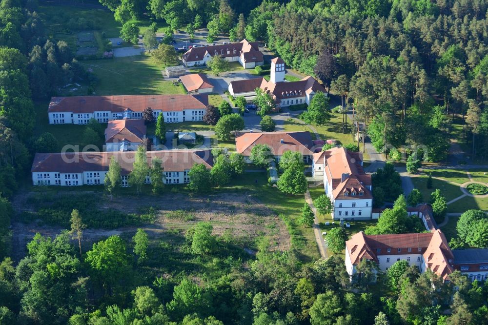 Lindow (Mark) from above - Clinic of the hospital grounds Salus Clinic Lindow (Mark) in the state Brandenburg