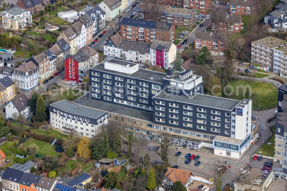 Werden from above - Hospital grounds of the Clinic Sankt Josef Essen-Werden in Werden in the state North Rhine-Westphalia, Germany