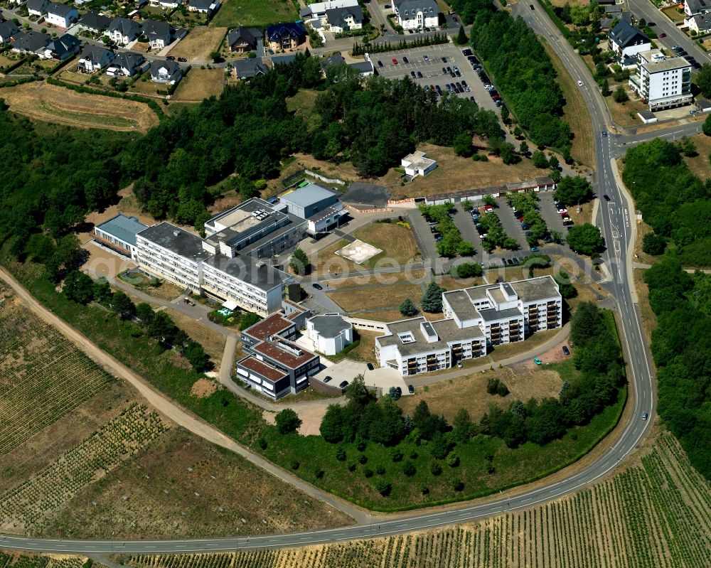 Aerial image Zell (Mosel) Barl - Hospital grounds of St. Joseph's Hospital in the district of Barl in Zell (Mosel) in Rhineland-Palatinate