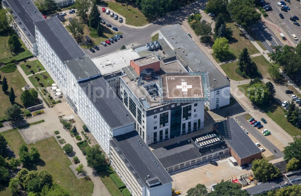 Aerial image Hoyerswerda - Clinic of the hospital grounds Klinikum in Hoyerswerda in the state Saxony