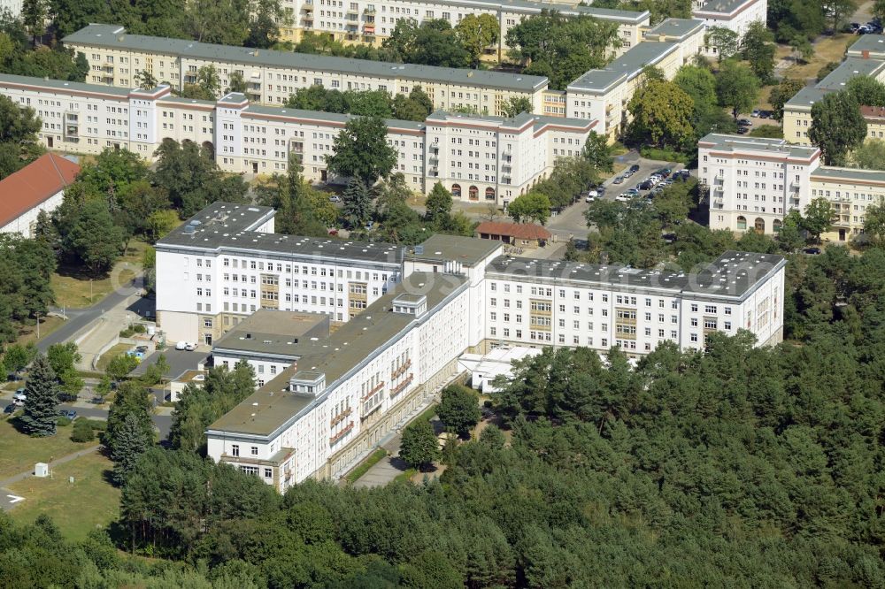 Aerial image Eisenhüttenstadt - Clinic of the hospital grounds Staedtisches Krankenhaus in Eisenhuettenstadt in the state Brandenburg