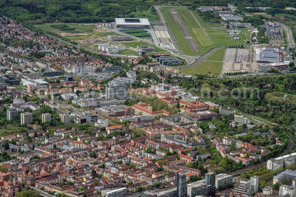 Freiburg im Breisgau from the bird's eye view: Hospital grounds of the Clinic of Universtitaetsklinik in Freiburg im Breisgau in the state Baden-Wurttemberg