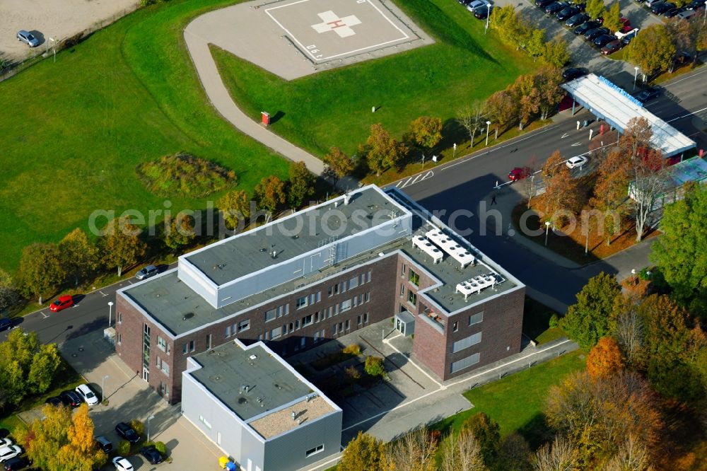 Magdeburg from the bird's eye view: Hospital grounds of the Clinic Universitaetsklinikum in Magdeburg in the state Saxony-Anhalt, Germany