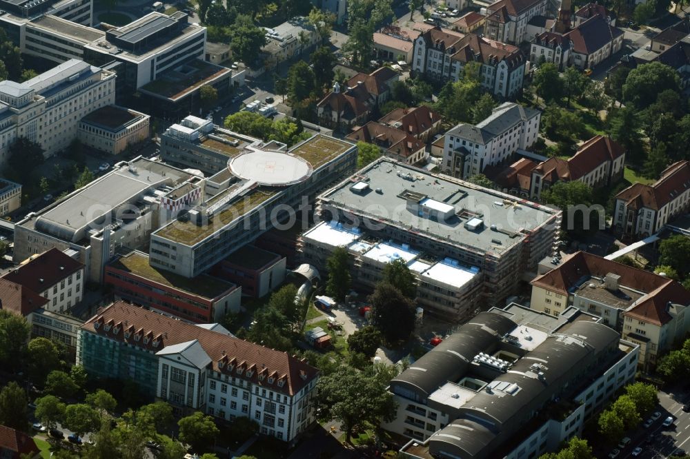 Dresden from above - Hospital grounds of the Universitaetsklinikum Carl Gustav Carus with the surgical centre in Dresden in the state Saxony