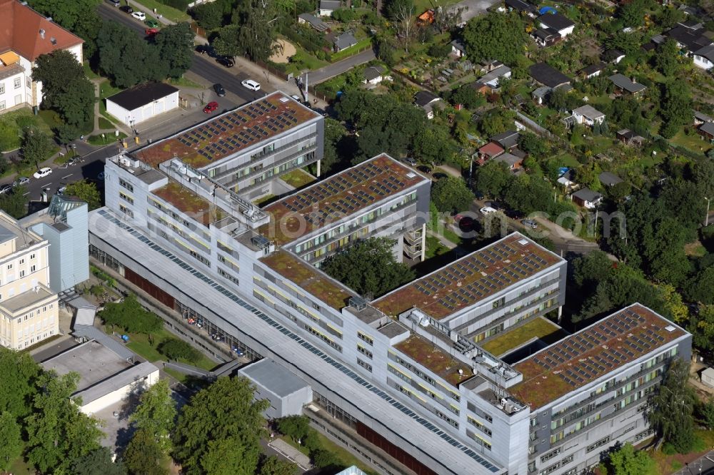 Aerial image Dresden - Hospital grounds of the Universitaetsklinikum Carl Gustav Carus Dresden in Dresden in the state Saxony