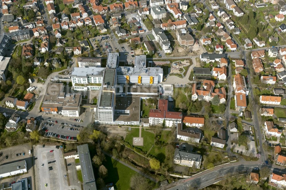 Detmold from above - Hospital Lippe-Detmold in North Rhine-Westphalia