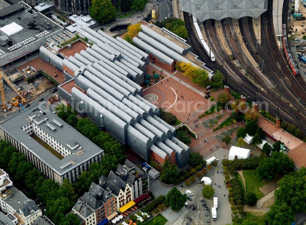 Aerial image Köln - The Kölner Philharmonic Hall in the building complex of the Museum Ludwig in Cologne in North Rhine-Westphalia