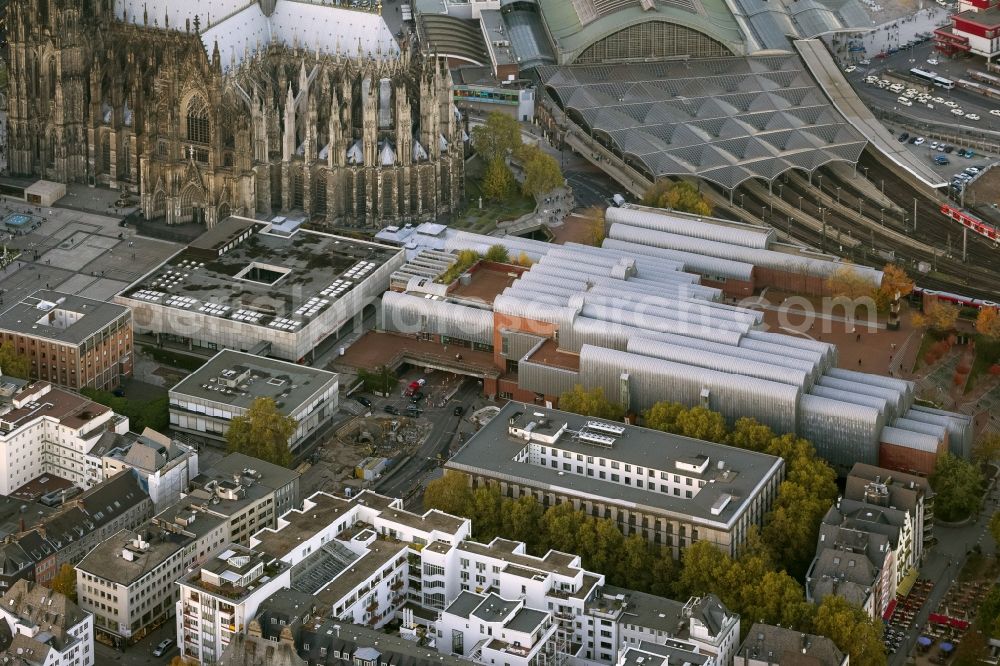 Aerial image Köln - The Kölner Philharmonic Hall in the building complex of the Museum Ludwig in Cologne in North Rhine-Westphalia