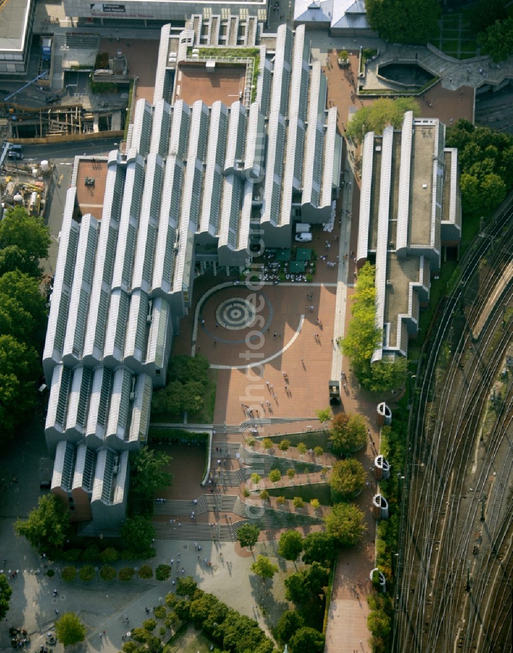 Aerial image Köln - The Kölner Philharmonic Hall in the building complex of the Museum Ludwig in Cologne in North Rhine-Westphalia