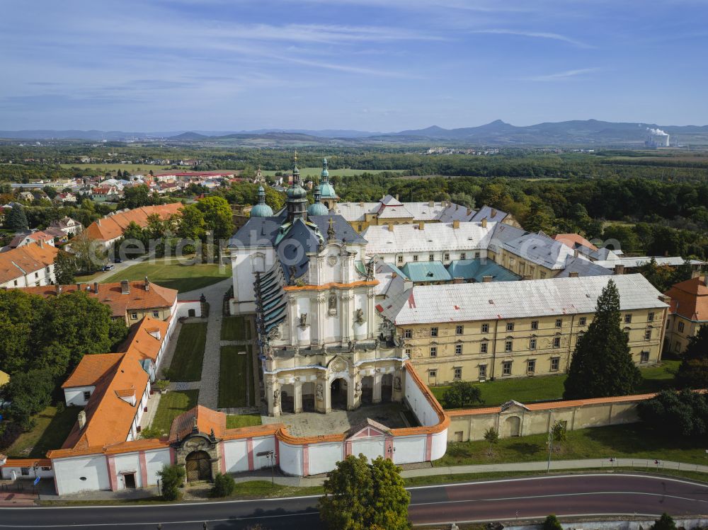 Aerial image Osek - Ossegg - Building complex of the monastery Abbatia BMV de Osseco and former Cistercian abbey on Rooseveltova Street in Osek - Ossegg in Ustecky kraj - Aussiger Region, Czech Republic