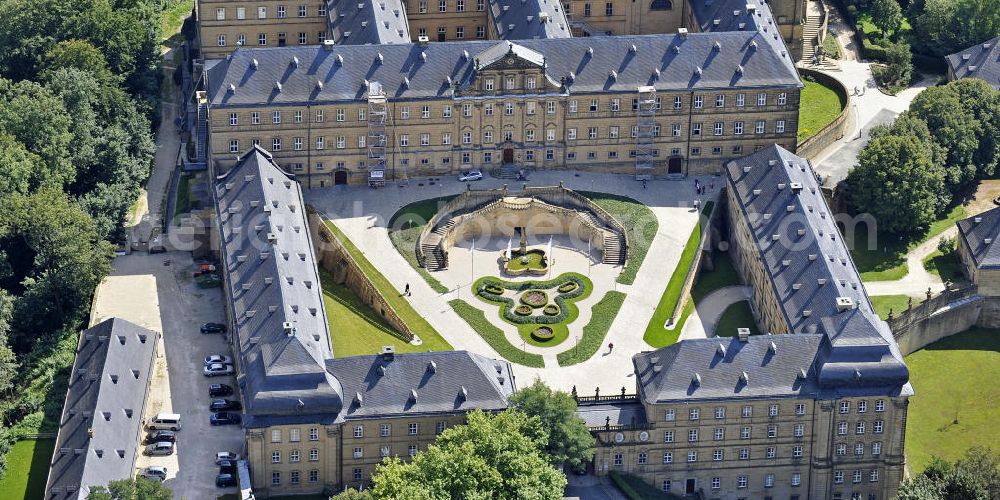 Bad Staffelstein from the bird's eye view: Blick auf das Kloster Banz,einem ehemaligen Benediktinerkloster. Seit 1978 ist das Kloster im Besitz der CSU-nahen Hanns-Seidel-Stiftung und dient als Tagungsstätte. Die gegründete Benediktiner-Abtei war bis zur Säkularisation 1803 das älteste Kloster am Obermain. View of the Banz Abbey, a former Benedictine monastery. Since 1978, the monastery owned by the CSU-affiliated Hanns-Seidel Foundation and serves as a meeting place. The Benedictine abbey was founded in 1073 and until the secularisation in 1803 the oldest monastery in the Upper Main.