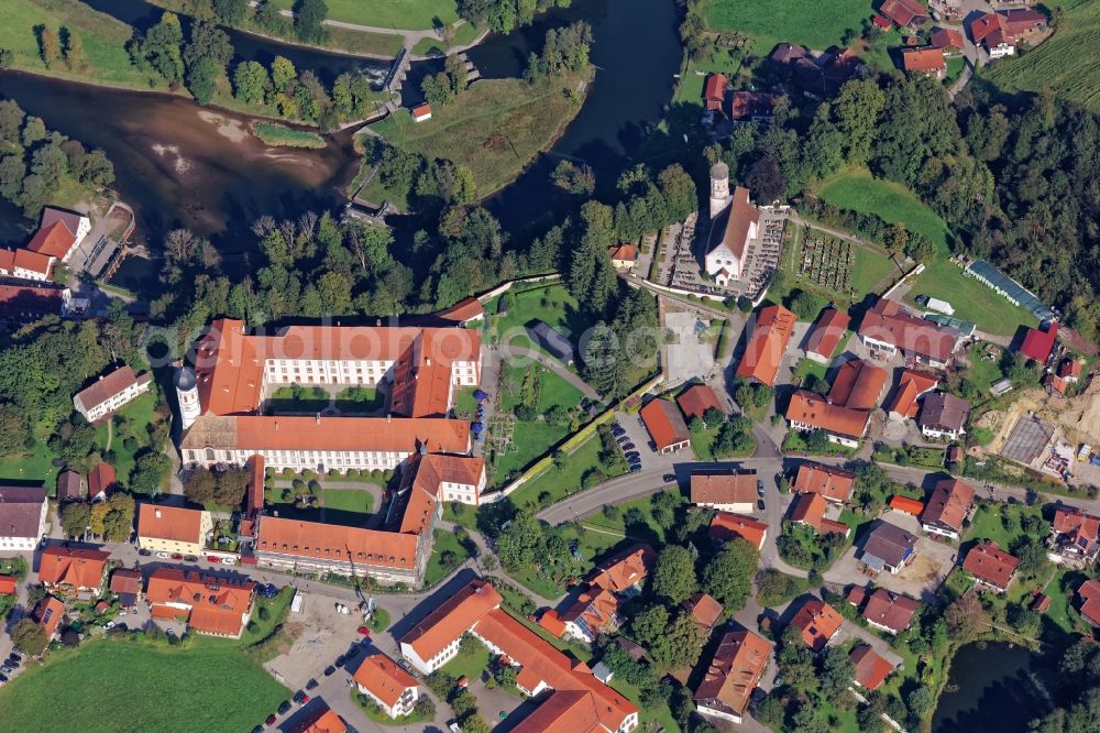 Eurasburg from above - Complex of buildings of the monastery Beuerberg in Eurasburg in the state Bavaria