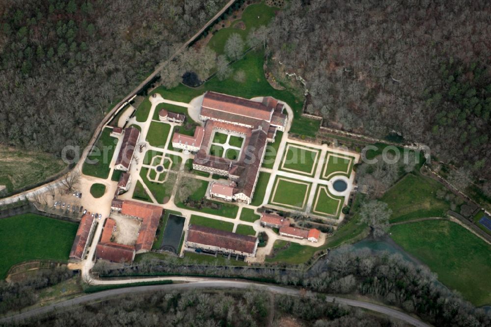 Marmagne from the bird's eye view: View the Fontenay Abbey in Marmagne in France