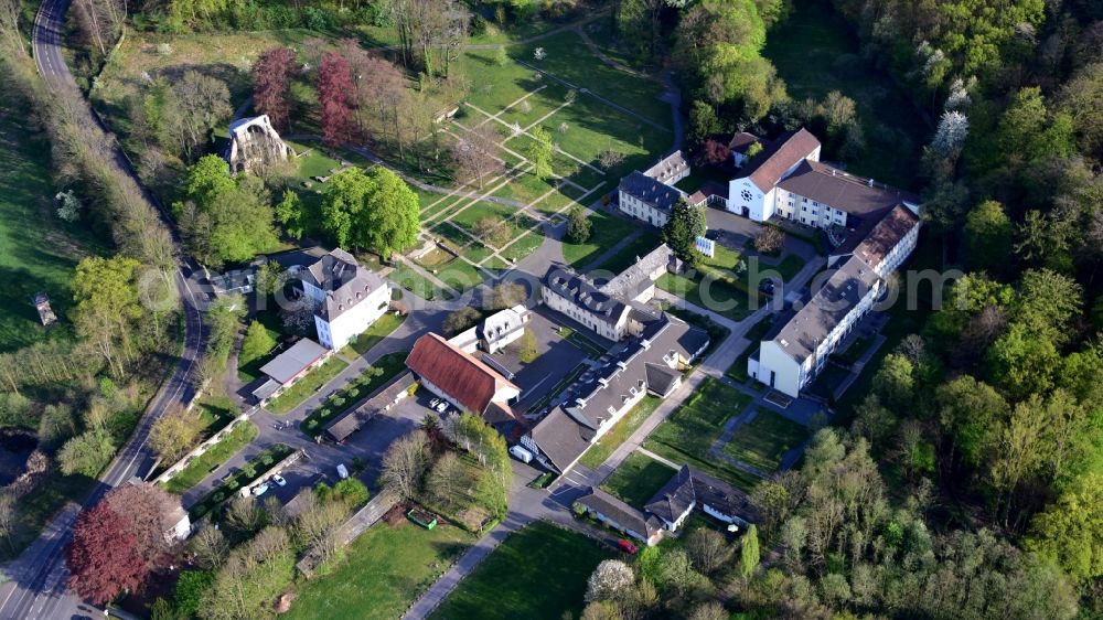 Aerial image Königswinter - Heisterbach Monastery with ruins of a monastery in Koenigswinter in the state North Rhine-Westphalia, Germany