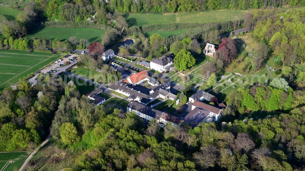 Aerial photograph Königswinter - Heisterbach Monastery with ruins of a monastery in Koenigswinter in the state North Rhine-Westphalia, Germany