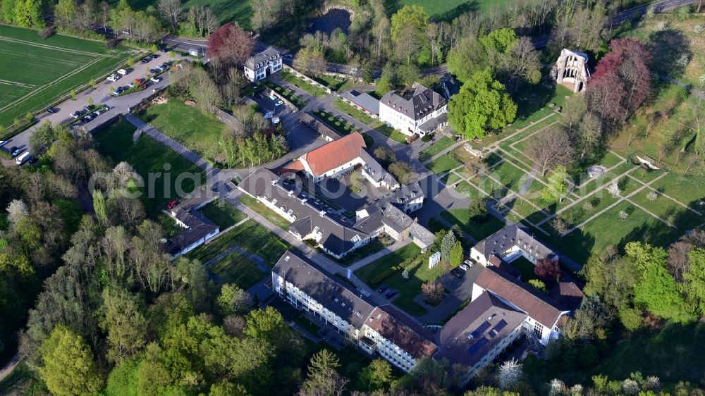 Aerial image Königswinter - Heisterbach Monastery with ruins of a monastery in Koenigswinter in the state North Rhine-Westphalia, Germany