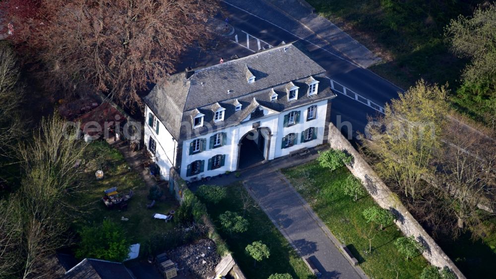 Königswinter from above - Heisterbach Monastery with ruins of a monastery in Koenigswinter in the state North Rhine-Westphalia, Germany