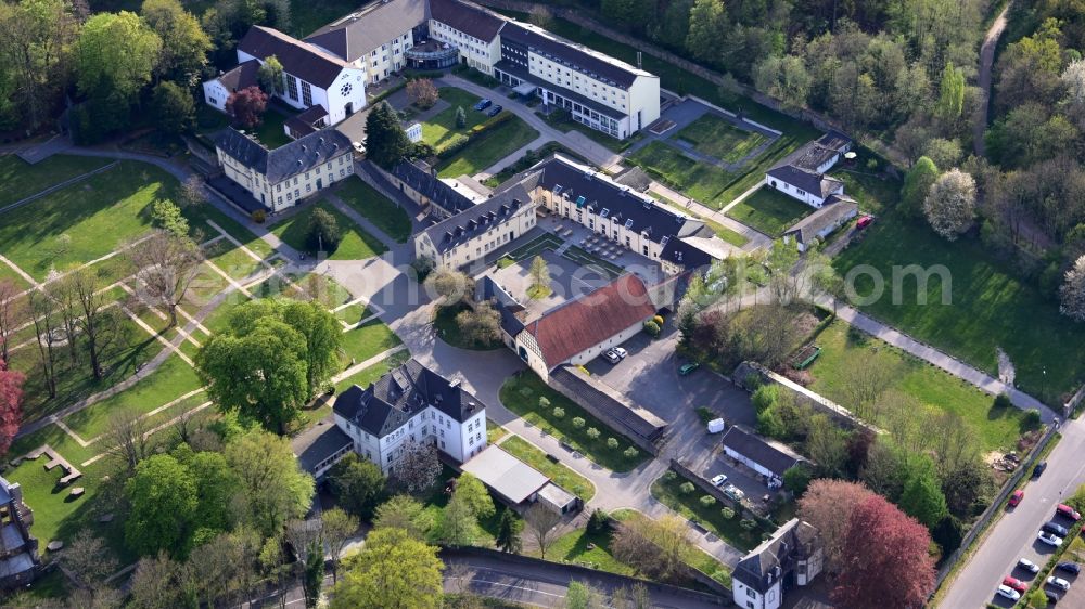 Königswinter from above - Heisterbach Monastery with ruins of a monastery in Koenigswinter in the state North Rhine-Westphalia, Germany