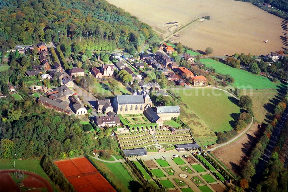 Kamp-Lintfort from above - Kamp Monastery in Kamp-Lintfort in North Rhine-Westphalia is the first Cistercian monastery German-speaking region