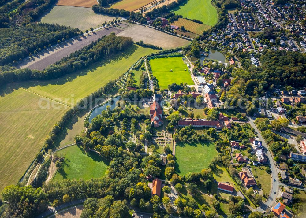 Aerial image Marienfeld - Complex of buildings of the monastery on street Klosterhof in Marienfeld in the state North Rhine-Westphalia, Germany