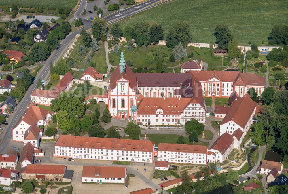 Aerial image Panschwitz-Kuckau - Complex of buildings of the monastery St. Marienstern on street Cisinskistrasse in Panschwitz-Kuckau in the state Saxony, Germany