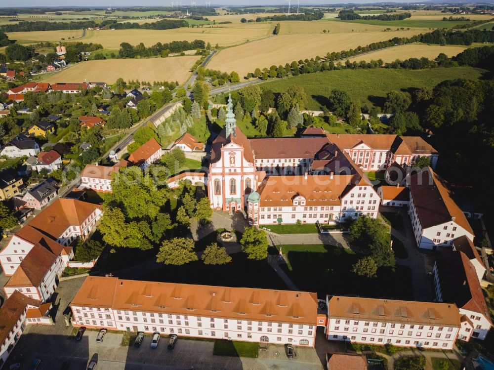 Aerial image Panschwitz-Kuckau - Complex of buildings of the monastery St. Marienstern on street Cisinskistrasse in Panschwitz-Kuckau in the state Saxony, Germany