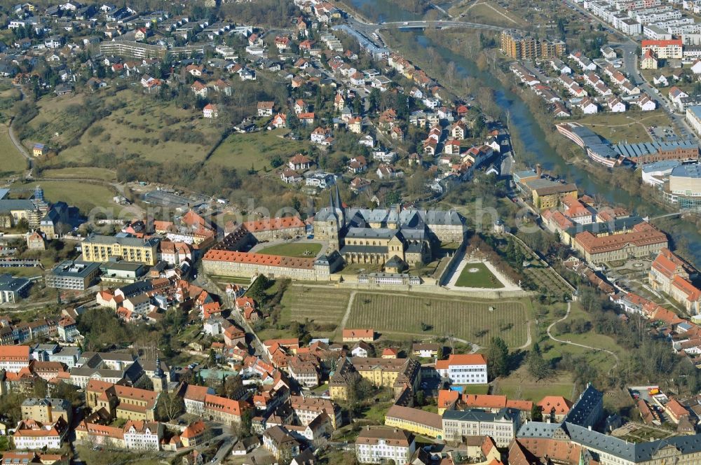 Aerial image Bamberg - Michel monastery mountain is a former Benedictine monastery in Bamberg in the state Bavaria