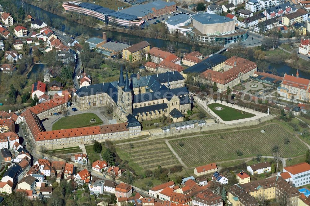 Bamberg from the bird's eye view: Michel monastery mountain is a former Benedictine monastery in Bamberg in the state Bavaria