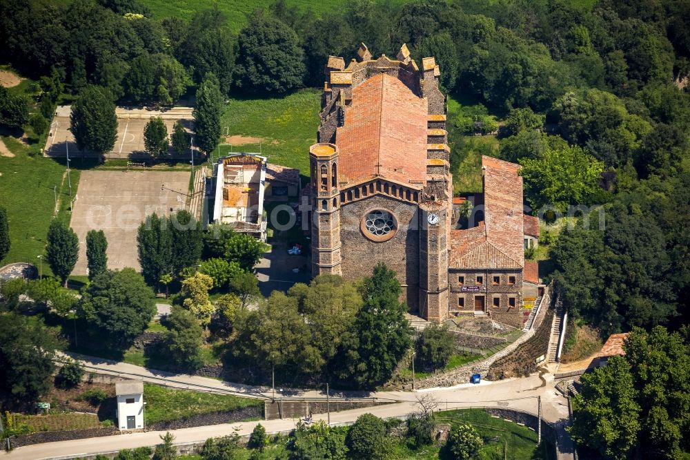 Sant Joan les Fonts from above - Monastery in Sant Joan les Fonts Monestir in Spain