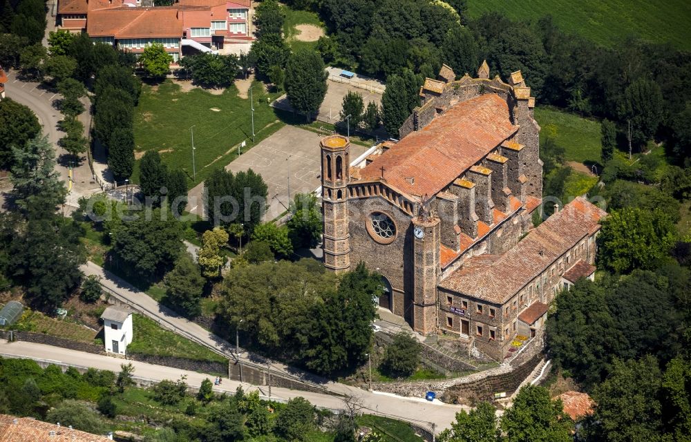 Sant Joan les Fonts from the bird's eye view: Monastery in Sant Joan les Fonts Monestir in Spain