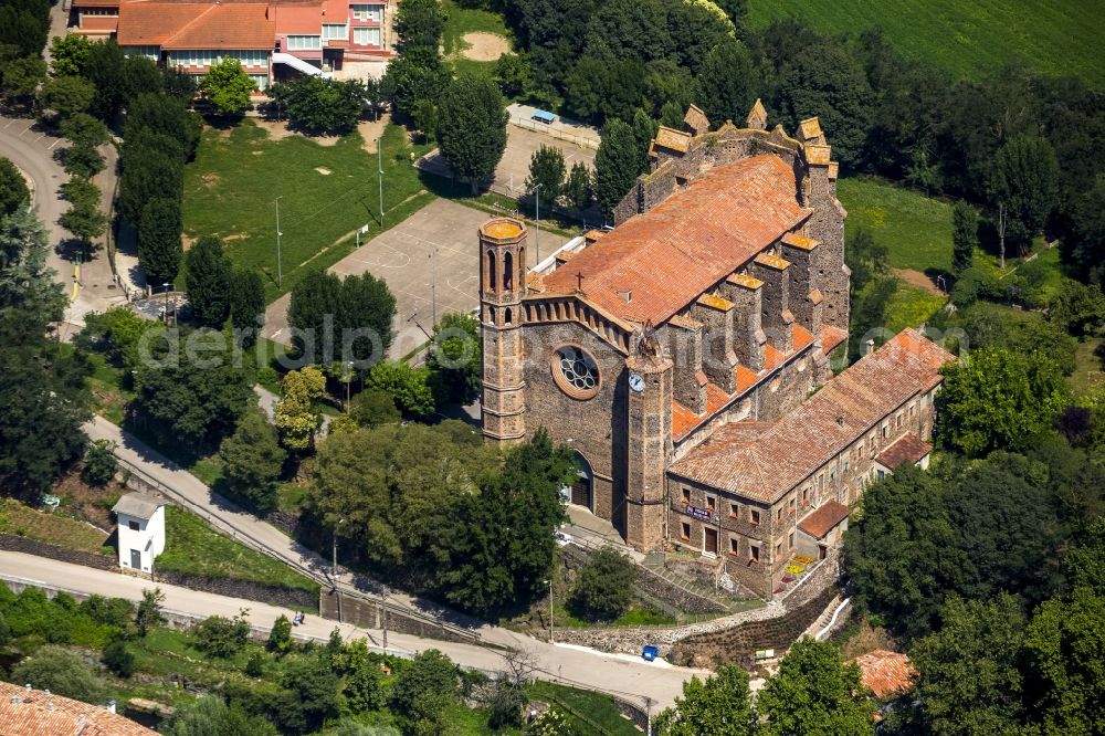 Aerial image Sant Joan les Fonts - Monastery in Sant Joan les Fonts Monestir in Spain