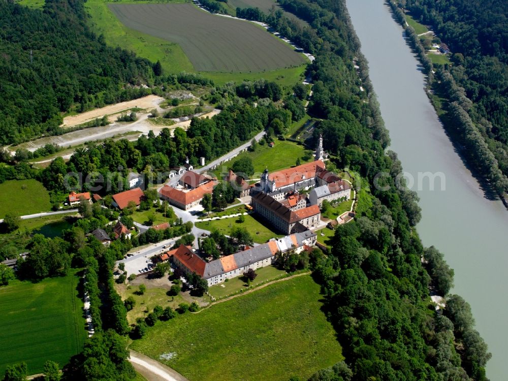 Burghausen from above - The monastery Raitenhaslach at Burghausen in Bavaria was a former Cistercian abbey