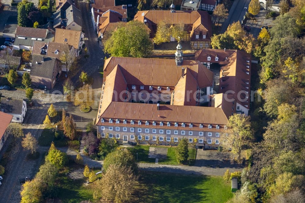 Rietberg from the bird's eye view: Monastery Rietberg Monastery Church St. Catherine in Rietberg in the state of North Rhine-Westphalia