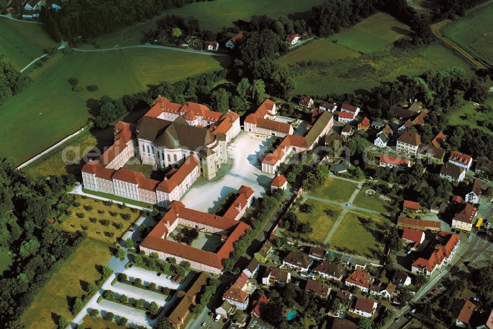 Ulm from above - The monastery Wiblingen in Ulm is a former Benedictine abbey in the state of Baden-Wuerttemberg