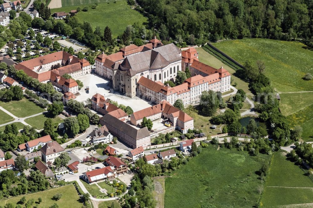 Ulm from the bird's eye view: The monastery Wiblingen in Ulm is a former Benedictine abbey in the state of Baden-Wuerttemberg