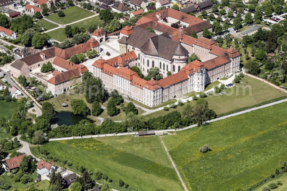 Ulm from above - The monastery Wiblingen in Ulm is a former Benedictine abbey in the state of Baden-Wuerttemberg