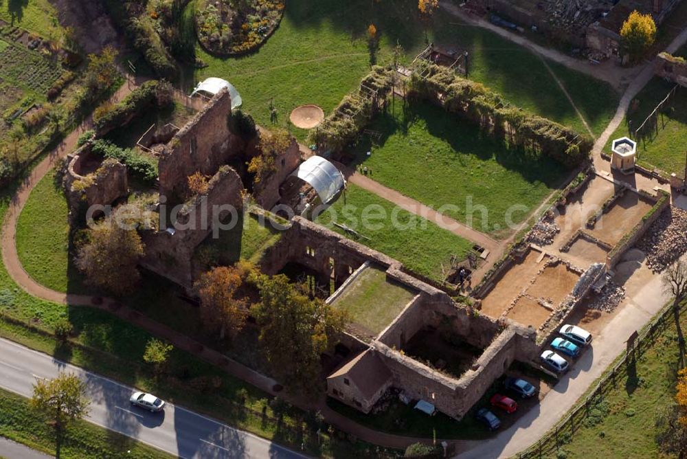 Meißen from above - Blick auf die Nonnen-Klosterruine Heilig Kreuz an der Leipziger Straße 94 in 01662 Meißen.