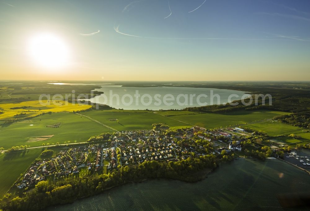 Klink from above - View of the lake Koelpinsee near Klink in the state Mecklenburg-West Pomerania