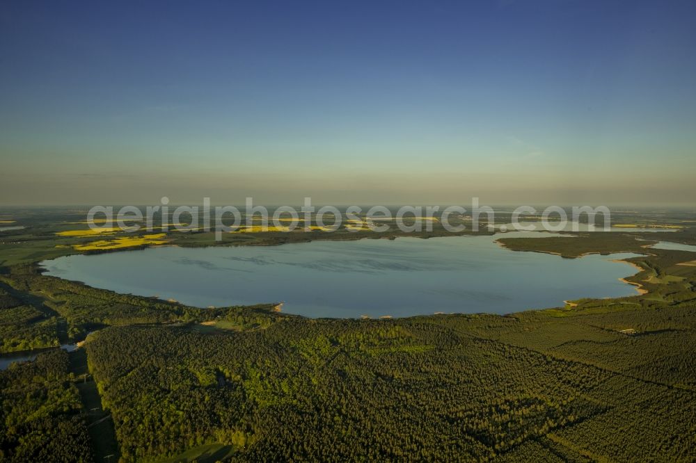 Klink from the bird's eye view: View of the lake Koelpinsee near Klink in the state Mecklenburg-West Pomerania