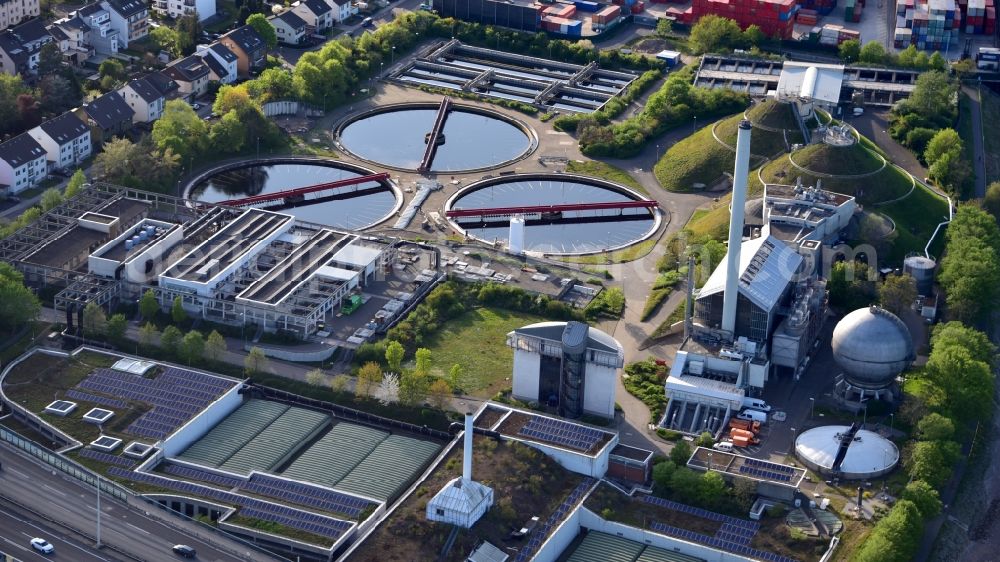 Bonn from above - Sewage treatment plant in Bonn in the state North Rhine-Westphalia, Germany