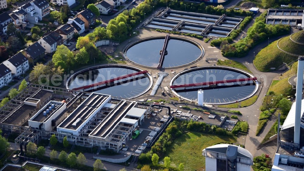 Bonn from the bird's eye view: Sewage treatment plant in Bonn in the state North Rhine-Westphalia, Germany