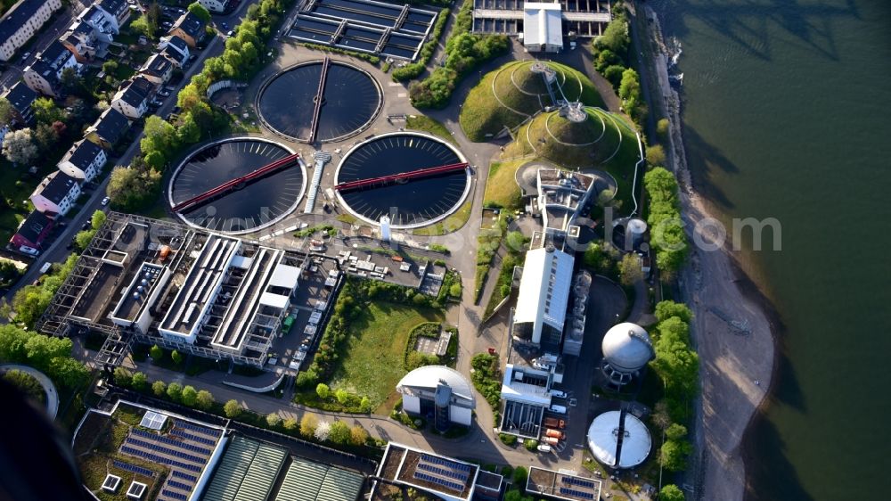 Aerial image Bonn - Sewage treatment plant in Bonn in the state North Rhine-Westphalia, Germany